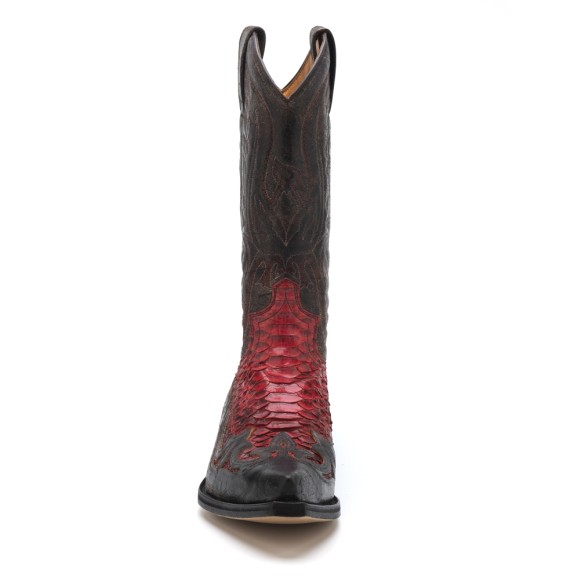 Buy Sendra boots in real snake skin and aged brown leather
