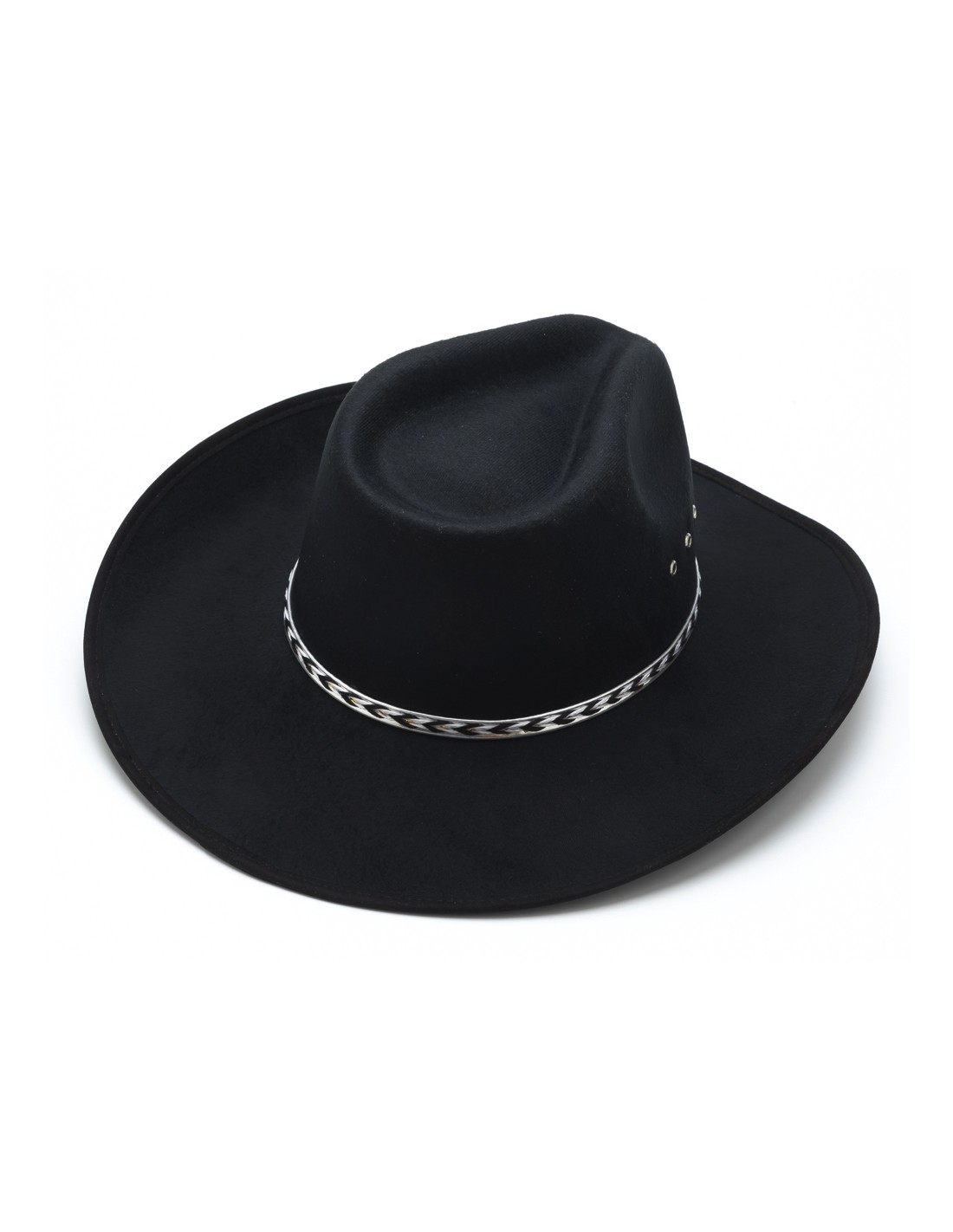Buy Rigid black cowboy hat with wool outer lining