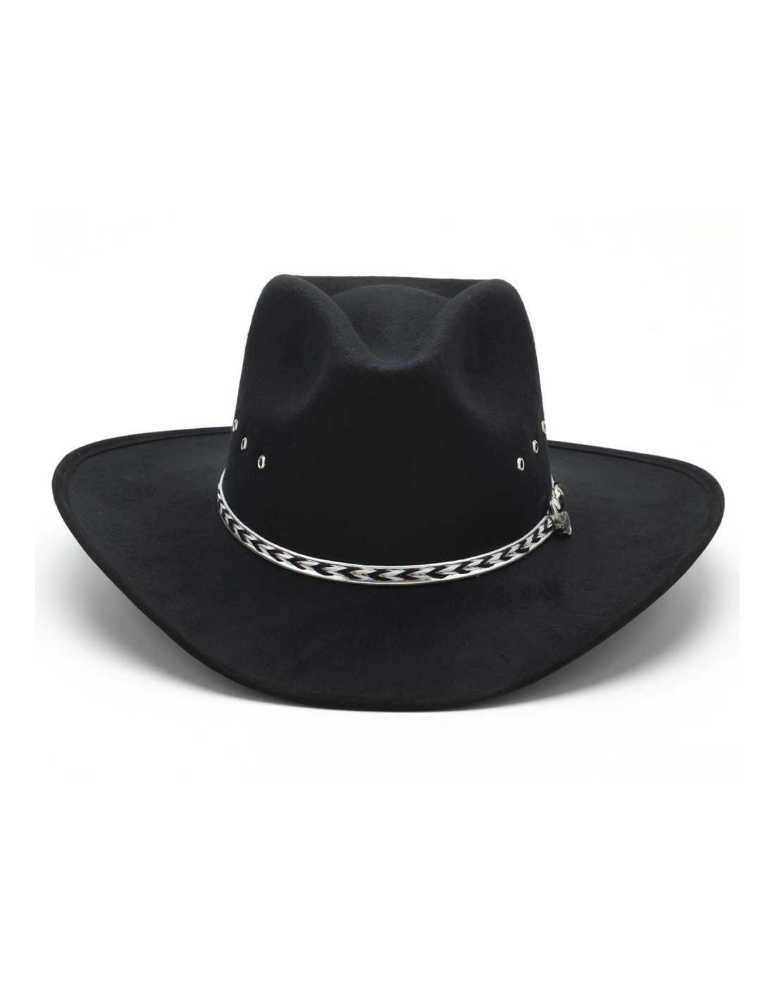 Buy Rigid black cowboy hat with wool outer lining