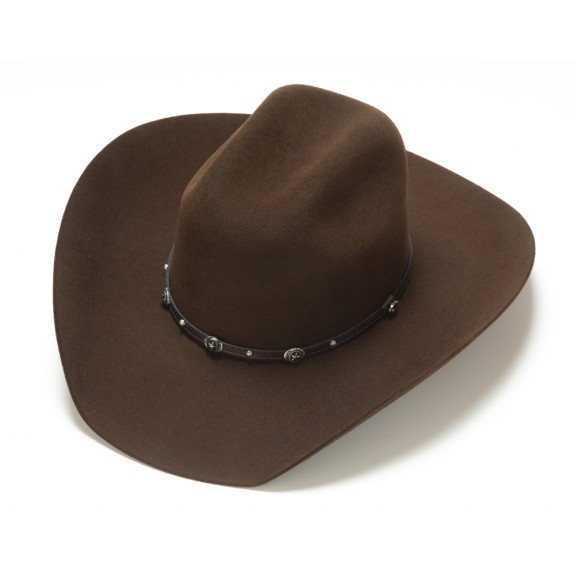 5X Brown Wool Cowboy Hat with Texas Star Concho