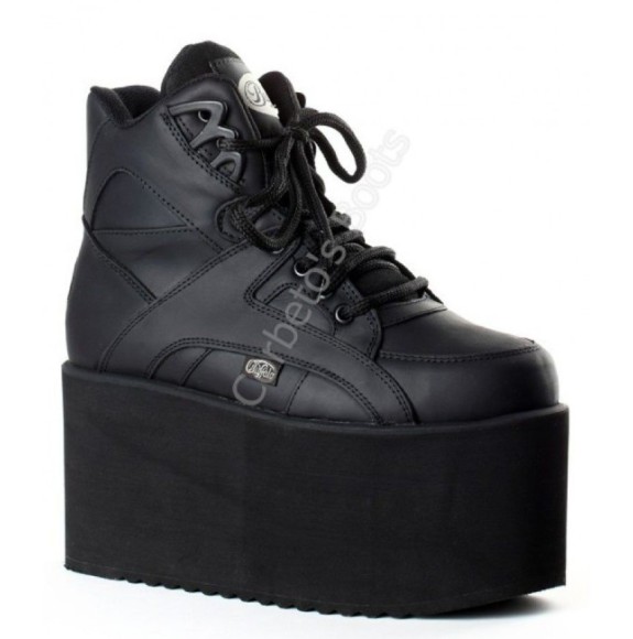 Buy Buffalo London 10 cms. high black platform boots