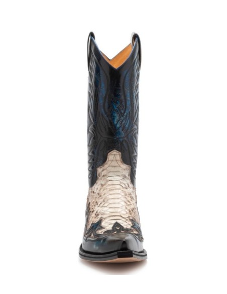 Bottines Western Sendra 10771 - Cuir Python Bleu Vieilli - Taille Standard - Neuf Avec Boîte