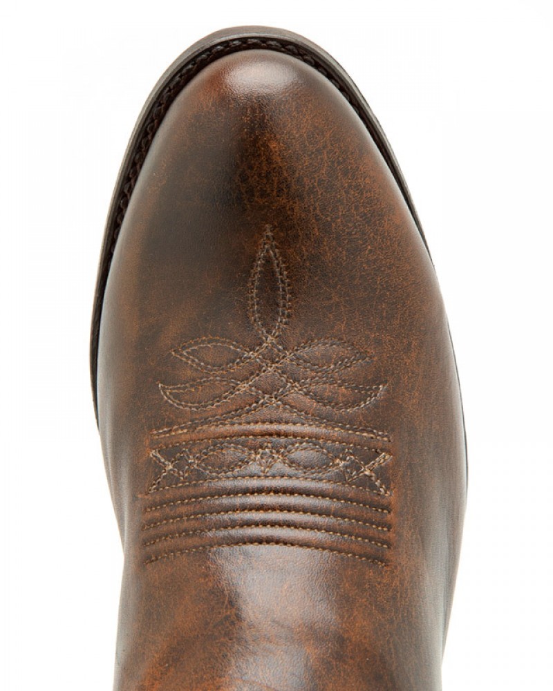 11627 Debora Glass Miele | Botas vaqueras de punta redonda para Sendra color marrón coñac desgastado Corbeto's Boots