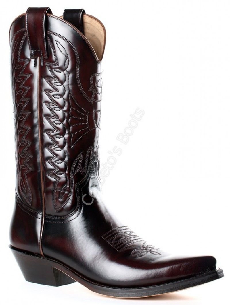 1920 Florentic Burdeos Mayura unisex burgundy leather cowboy boots - Corbeto's Boots