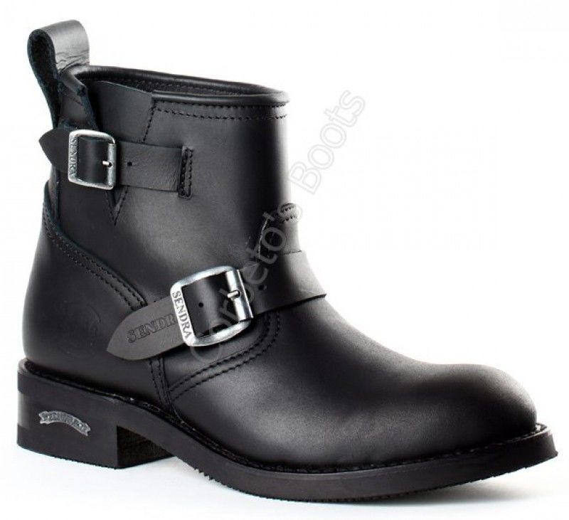 2976 Matebox Negro | Bota engineer Sendra unisex de caña baja cuero negro - Corbeto's Boots