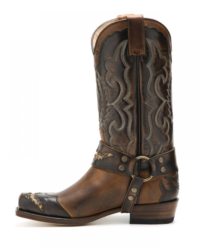 Sendra boots 9491 Evolution tang señores botas de cuero marrón chelsea Boots