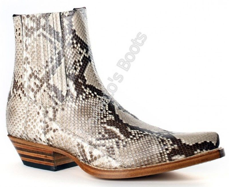 4126 Pitón Natural | Botín cowboy para hecho en piel serpiente - Corbeto's Boots