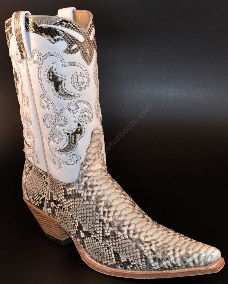 5805 Mara Pitón Blanco Negro-Garduña Blanca | Bota cowboy Sendra serpiente para - Corbeto's Boots