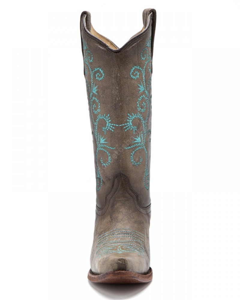 Articulación representación equilibrar L-5432 Sand Turquoise Embroidery | Botas vaqueras mexicanas para mujer  color arena con pespuntes turquesa - Corbeto's Boots