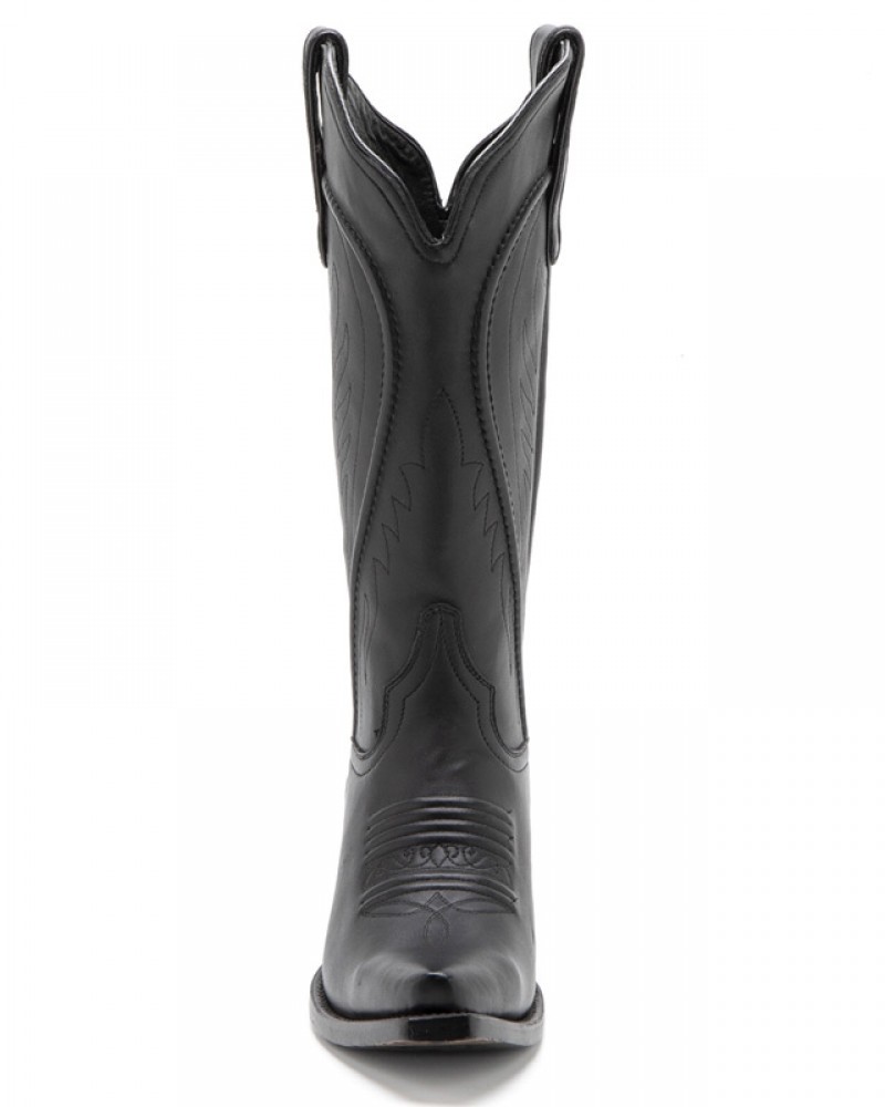 Seville Black Goat | vaqueras negras Boots para mujer piel de cabra calce cómodo - Corbeto's Boots
