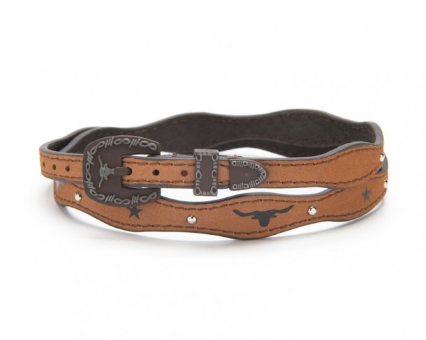 Natural leather western hat band with longhorns. Buy online your new cowboy hat band