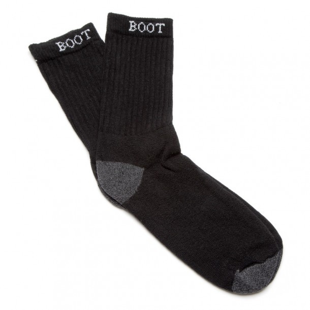 Cushioned black socks for boots and ankle boots