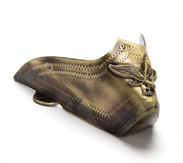 Puntas brillo bronce viejo para botas western con águila en relieve