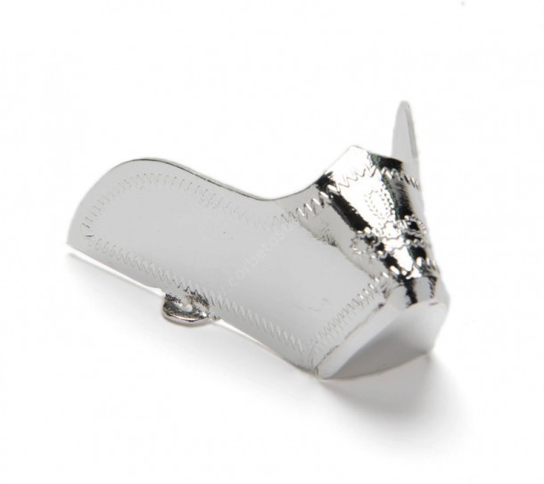 Punteras brillo plateado con grabado flor de lis para botas de punta fina