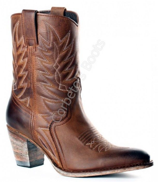 10318 Nana Floter Ours Usado Marrón | Bota cowboy tacón alto Sendra Boots cuero marrón para mujer