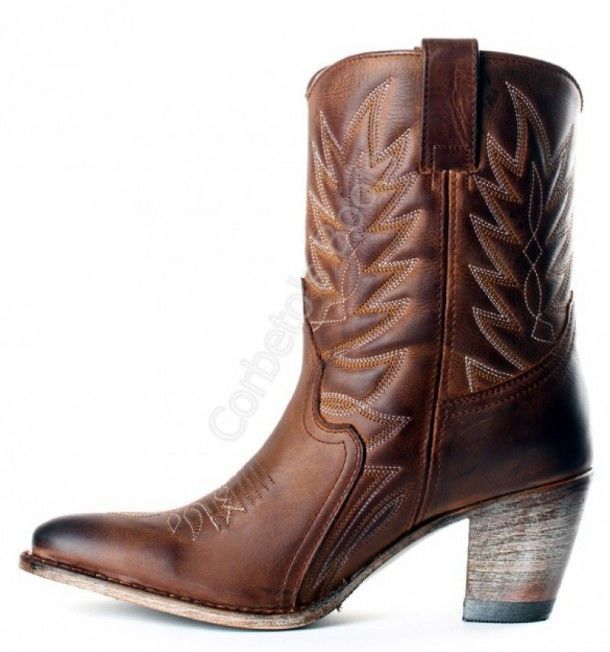 10318 Nana Floter Ours Usado Marron | Senda ladies high heel brown leather cowboy boots