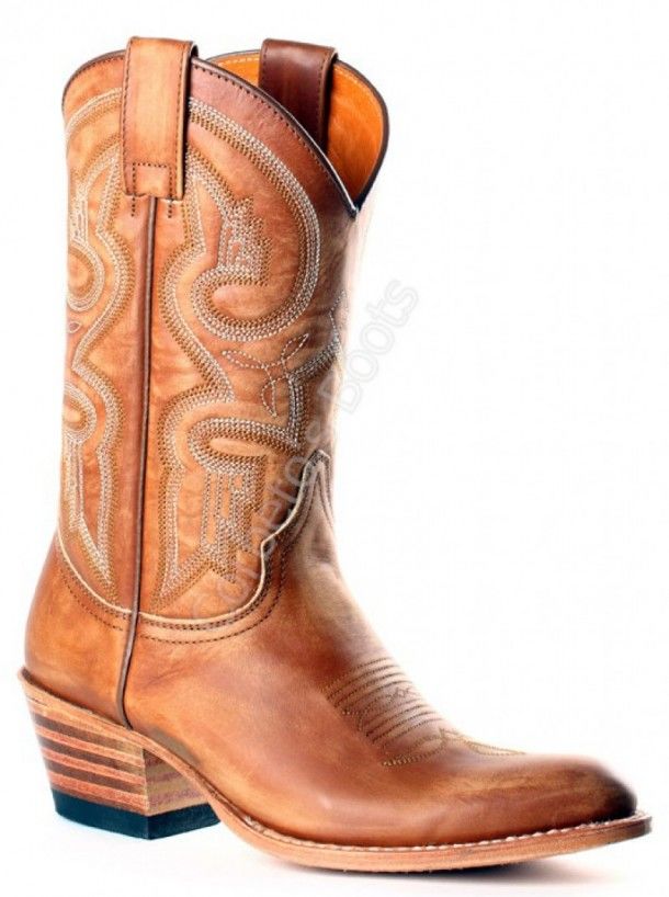 10355 Debora Olimpia 023 | Sendra Boots ladies mid calf beige leather cowboy boots