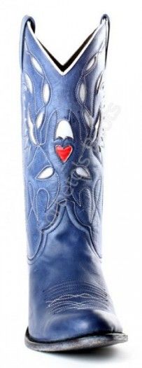 10540 Debora Olimpia Azul Lavado | Bota cowboy Sendra punta redonda cuero azul para mujer