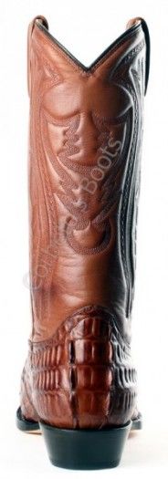 1064 Cola África Café-Suaty Café | Bota cowboy Buffalo Boots imitación cola caimán color marrón para hombre