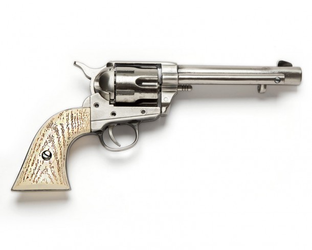 Estuche coleccionista revólver Colt Single Action Army con cacha imitación abedul veteado
