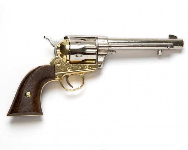 1065NQ Kolser 45 caliber revolver made of gold and silver metal alloy