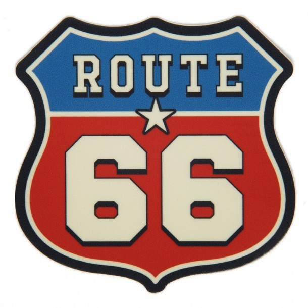 Relief effect Route 66 shield sticker