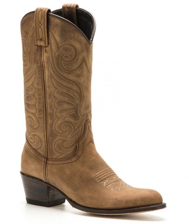 11627 Debora Floter Tang Lavado | Botas cowboy Sendra para mujer cuero cepillado caña en relieve Corbeto's Boots