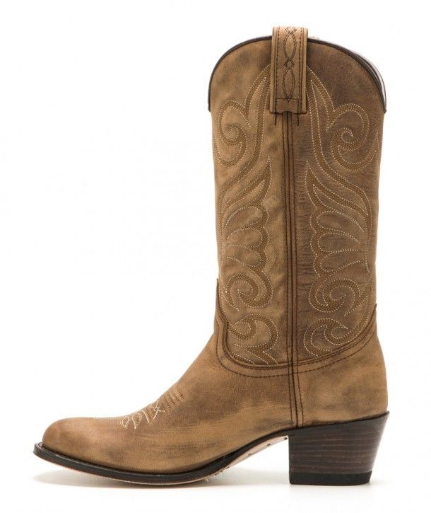 11627 Debora Floter Tang Lavado | Buy at our online shop these Sendra western fashion boots for ladies made with brushed brown cow leather.