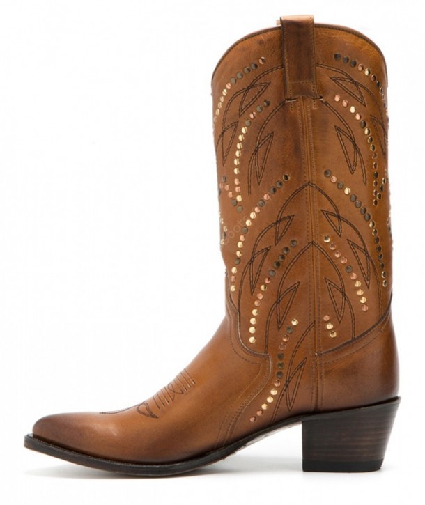 Natural leather fashion western women boots