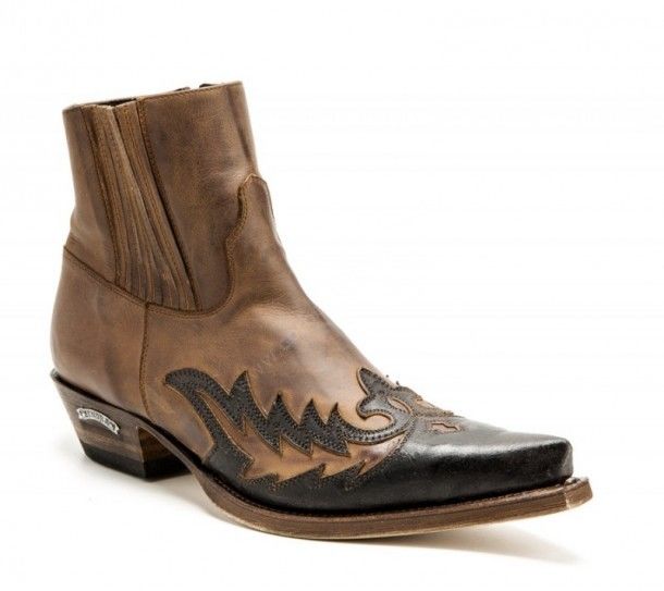 12251 Cuervo Barbados Quercia - Floter Ours | Buy now at our online shop these Sendra ankle boots for men made with brown leather and zipper.