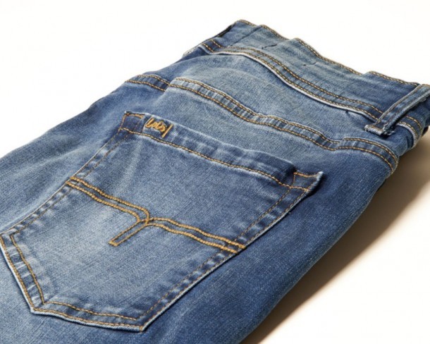 Medium blue Lois Jeans straight cut denim trousers