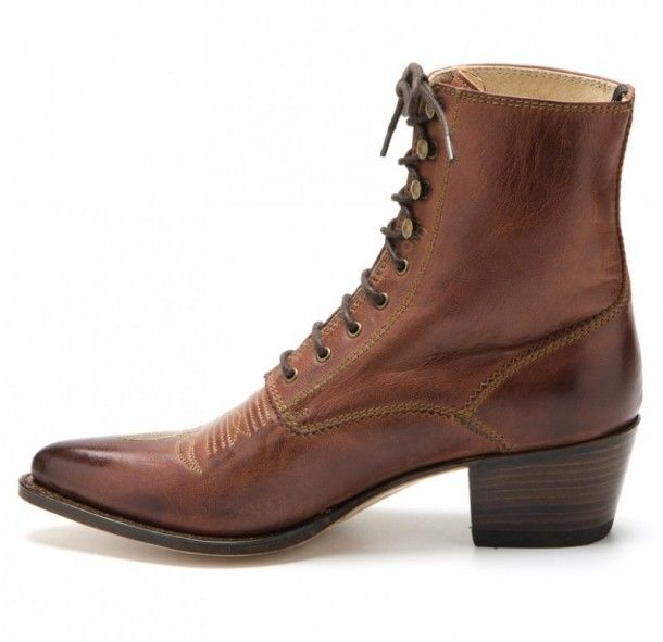 Buy right now these women Sendra Boots laced ankle boots made with goat leather if you like retro, hippy, rockabilly or western fashion style.