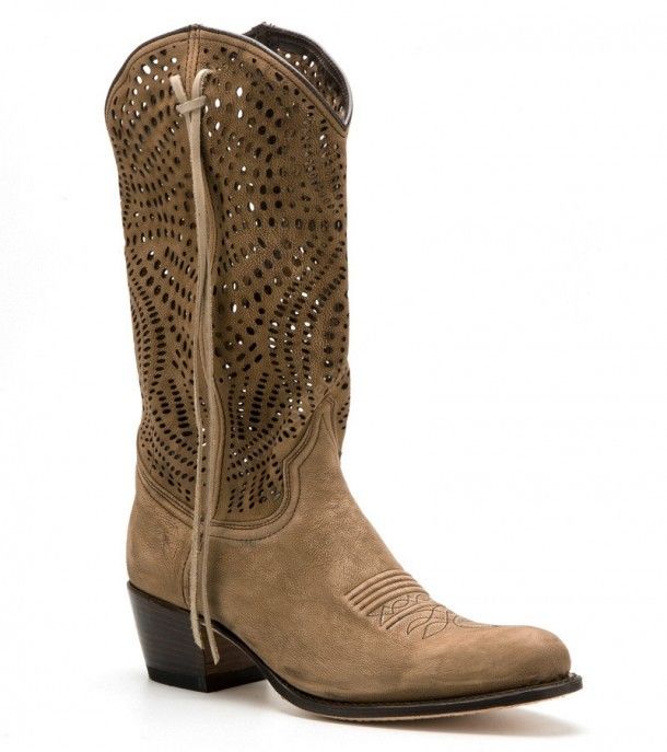 12600 Debora Inca Oxido 498 | Sendra womens openwork high leg rounded toe cowboy boots