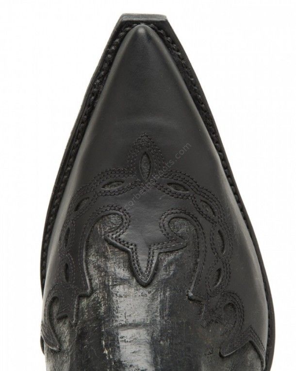12859 Cuervo Sprinter Negro Brass-Barbados Negro | Compra online estos botines para hombre Sendra en combinación negro desgastado de estilo rockero.