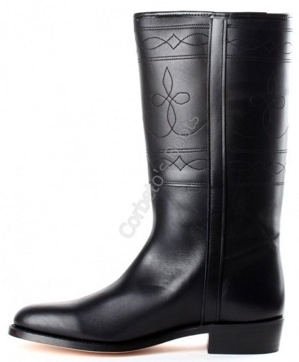 1322 Box Negro | Valverde del Camino black leather camperos boots