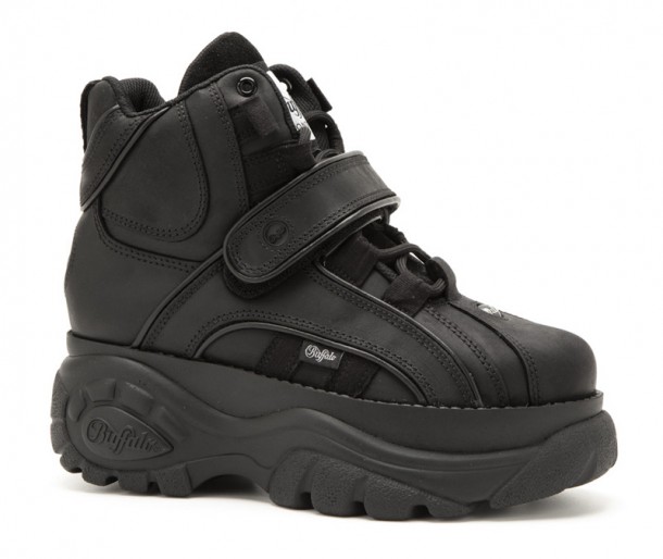 1348-14 Texas Oil Negro | Buffalo Classic high black leather platform boots
