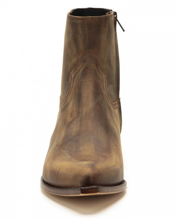 13659 Kansas Mad Dog Tang Lavado | Compra en nuestra tienda online estos botines vaqueros Sendra para hombre en piel cepillada marrón con cremallera.
