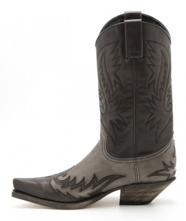 13871 Cuervo Olimpia Antracita-Olimpia Fumo | Compra en nuestra tienda online estas botas vaqueras Sendra unisex de cuero color gris oscuro y claro.