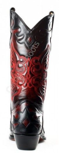 139 Juarez Dama Rouge Noir | Go West ladies combined black and red cowboy boots