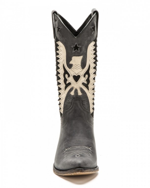 Sendra grey, white & black cowgirl boots
