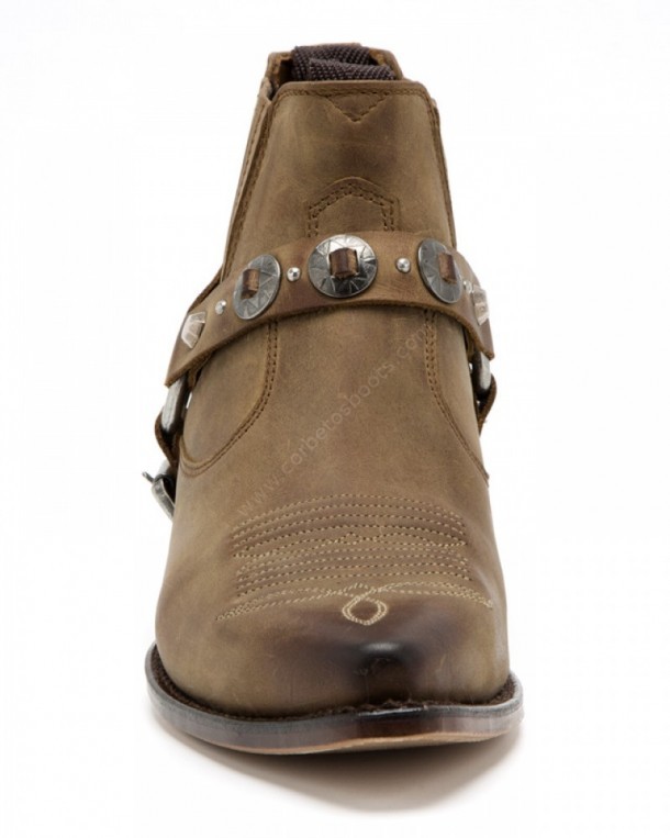 Western fashion Sendra women brown ankle boots with leather strap