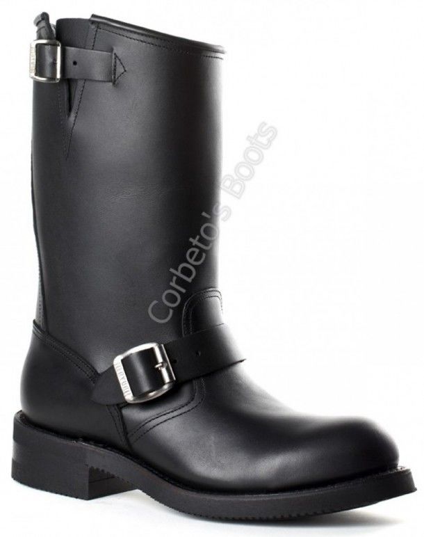 1590-6 Pull Oil Negro | Mayura black leather steel toe engineer boots
