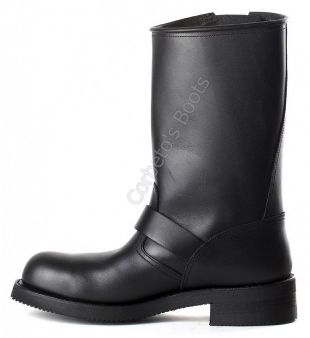 1590-6 Pull Oil Negro | Mayura black leather steel toe engineer boots