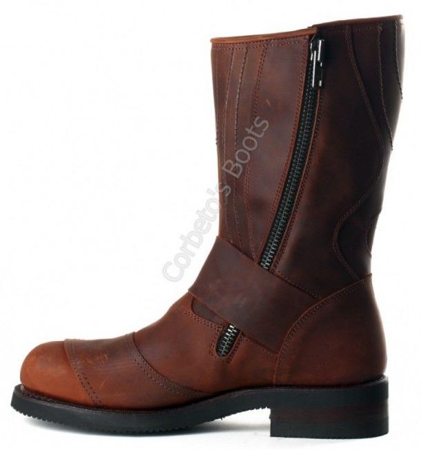 1594-6 Crazy Old Arabia | Mayura steel toe engineer boots with zipper