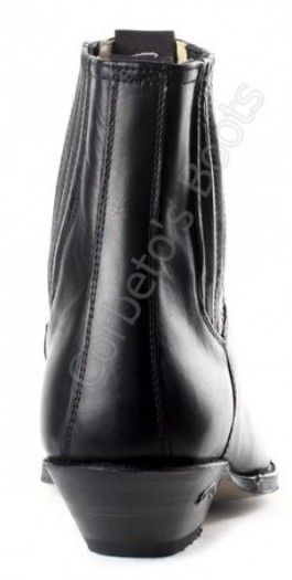 1692 Cuervo Pull Oil Negro | Sendra Boots mens black leather fine toe ankle cowboy boots