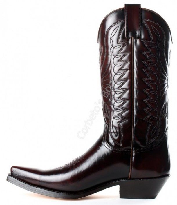 1920 Florentic Burdeos | Mayura unisex shiny burgundy leather cowboy boots
