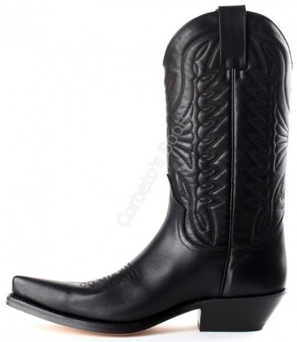 1920 Pull Oil Negro | Mayura unisex black leather cowboy boots