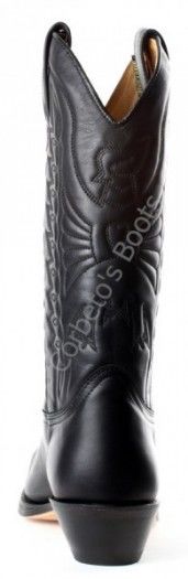 1920 Pull Oil Negro | Mayura unisex black leather cowboy boots