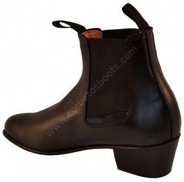 1 Box Negro | Black cow leather flamenco dance ankle boots