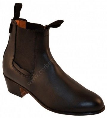 1 Box Negro | Black cow leather flamenco dance ankle boots
